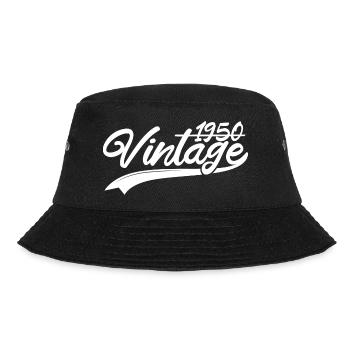 Vintage 1950 Geburtstagsgeschenk 1950 - Bucket Hat - Schwarz - Vorne - Lela (165cm)