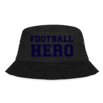 Football Hero - Blue Text. - Bucket Hat - black - Front - Lela (165cm)