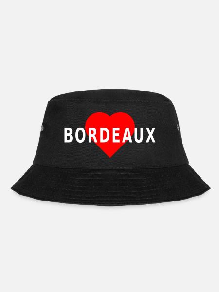 Bordeaux, coeur rouge - Bob - noir