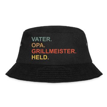 Vater Opa Grillmeister Held Vintage Retro - Bucket Hat - Schwarz - Vorne - Lela (165cm)