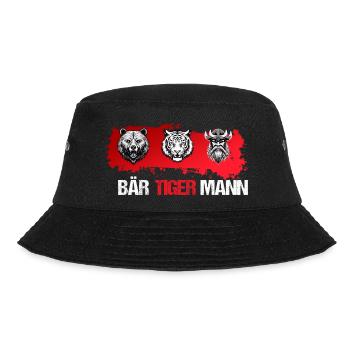 Bär Tiger Mann Vatertag Vater Bärtiger Mann Bart - Bucket Hat - Schwarz - Vorne - Lela (165cm)