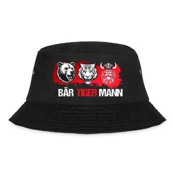 Bärtiger Vater Bär Tiger Vatertag Bär Tiger Mann - Bucket Hat - Schwarz - Vorne - Lela (165cm)