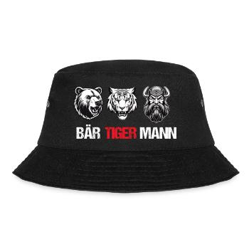 Bär Tiger Mann Vatertag Vater Bärtiger Mann Bart - Bucket Hat - Schwarz - Vorne - Lela (165cm)