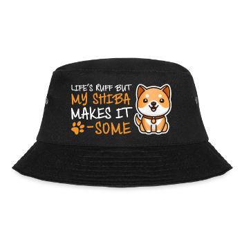 Süßes LIFE'S RUFF BUT MY SHIBA MAKES IT PAW SOME - Bucket Hat - Schwarz - Vorne - Lela (165cm)