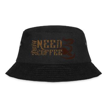 Brauche mehr Kaffee - Bucket Hat - Schwarz - Vorne - Lela (165cm)