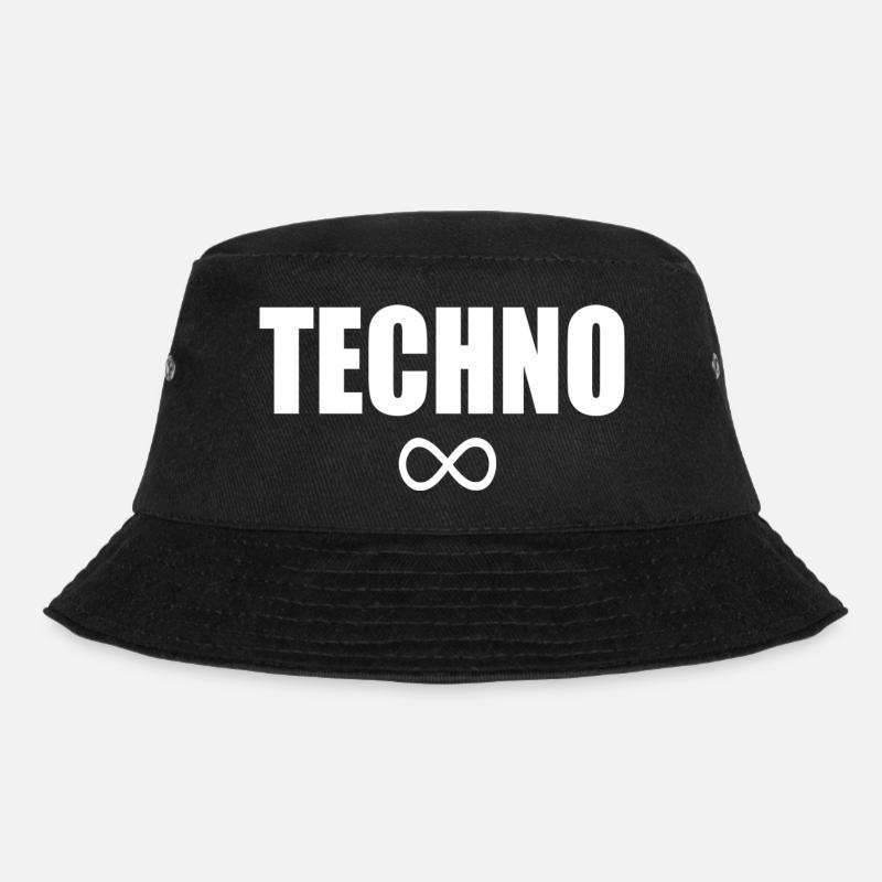 Techno Unendlichkeit - Bucket Hat - Schwarz