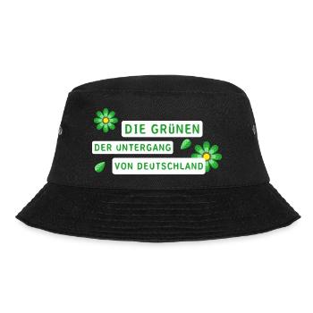 Deutschland die Grünen - Bucket Hat - Schwarz - Vorne - Lela (165cm)