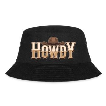 Cowboy Hut Texaner Howdy Geschenk Cowboy - Bucket Hat - Schwarz - Vorne - Lela (165cm)
