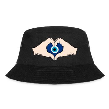 Nazar Heart Shape with Hands - Bucket Hat - black - Front - Lela (165cm)