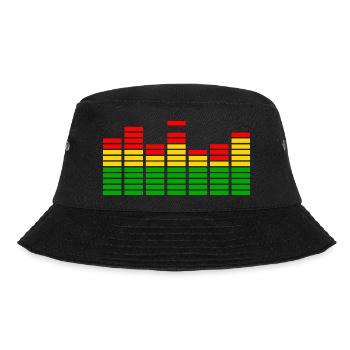 Reggae Musik Rastafari Jamaika - Bucket Hat - Schwarz - Vorne - Lela (165cm)