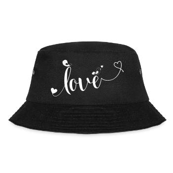Liebe - Geschenk zum Valentinstag - Bucket Hat - Schwarz - Vorne - Lela (165cm)