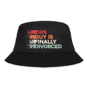Finally Divorced - This Guy Is Free! - Bucket Hat - black - Front - Lela (165cm)
