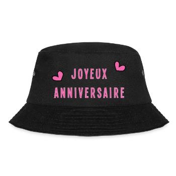 HAPPY BIRTHDAY. HAPPY BIRTHDAY. ANNIVERSARY. - Bucket Hat - black - Front - Lela (165cm)