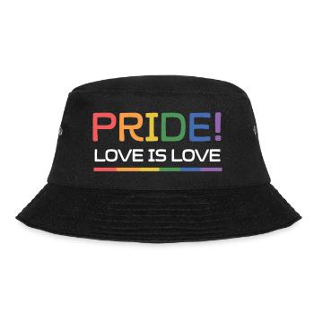LGBTQ-Pride-Monat - Pride. Liebe ist Liebe - Bucket Hat - Schwarz - Vorne - Lela (165cm)