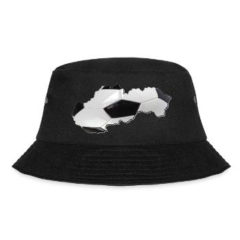 Slowakei Landkarte umrahmt echten Fußball - Bucket Hat - Schwarz - Vorne - Lela (165cm)