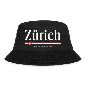 Zürich Schweiz - Bucket Hat - Schwarz - Vorne - Lela (165cm)