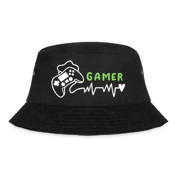 Gamer Gaming - Bucket Hat - Schwarz - Vorne - Lela (165cm)