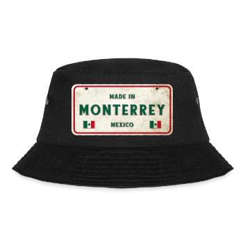 Monterrey Mexiko Vintage Schild Design - Bucket Hat - Schwarz - Vorne - Lela (165cm)
