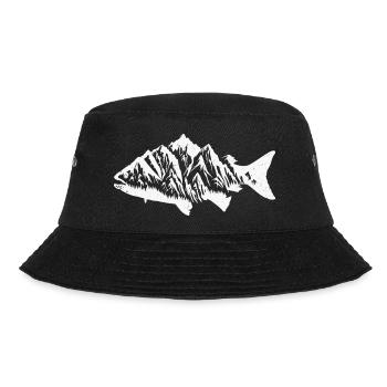Mountain Landscape in Fish - Bucket Hat - black - Front - Lela (165cm)