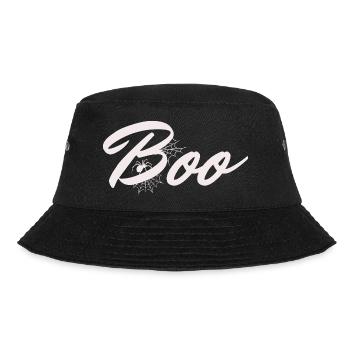 Boo Halloween Spider Web Lettering - Bucket Hat - black - Front - Lela (165cm)