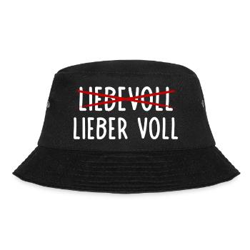 Lieber voll als Liebevoll / Witziger Bier Spruch - Bucket Hat - Schwarz - Vorne - Lela (165cm)