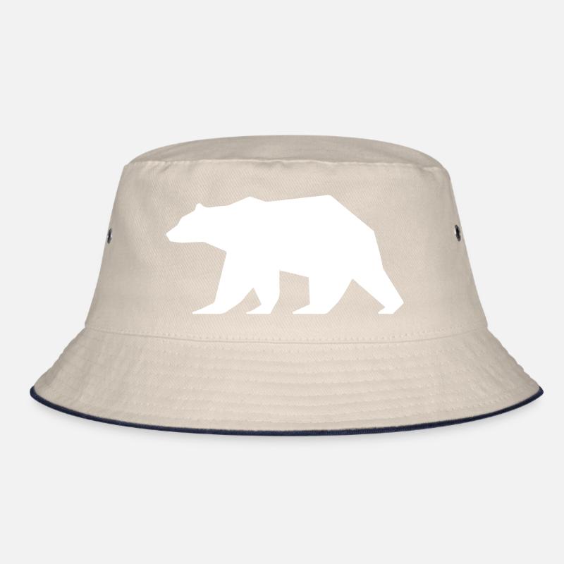 Bear Grizzly Logo Polar Bear Bucket Hat