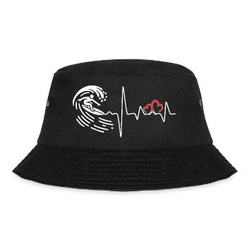 Swimming Heart Rhythm Fitness Art - Bucket Hat - black - Front - Lela (165cm)