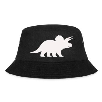 Triceratops Silhouette – Minimal Dino - Bucket Hat - black - Front - Lela (165cm)
