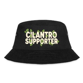 Coriander Fan | Herbal Kitchen Garden Humor - Bucket Hat - black - Front - Lela (165cm)
