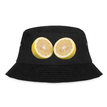 Lemon Vegan Citrus Lemon Half, Shirt, Hoodie - Bucket Hat - black - Front - Lela (165cm)