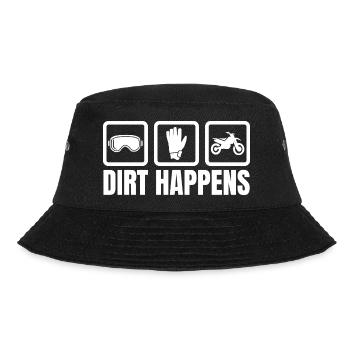 Dirt Happens - Bucket Hat - Schwarz - Vorne - Lela (165cm)