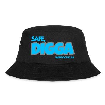 SAFE. DIGGA, WAR DOCH KLAR. - Bucket Hat - Schwarz - Vorne - Lela (165cm)
