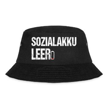 Sozialakku leer - Lustiger Spruch für Introverte - Bucket Hat - Schwarz - Vorne - Lela (165cm)