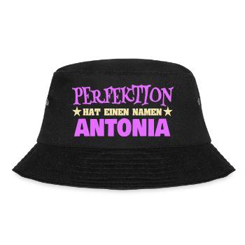 Frauenname Antonia - Bucket Hat - Schwarz - Vorne - Lela (165cm)