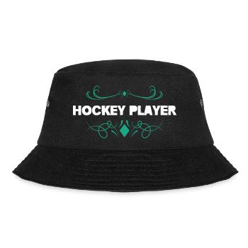 Eishockey Spieler Ornament Design - Bucket Hat - Schwarz - Vorne - Lela (165cm)