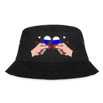 Russland Frauenhände Herzpuzzle - Bucket Hat - Schwarz - Vorne