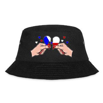 Tschechien Frauenhände Herzpuzzle - Bucket Hat - Schwarz - Vorne