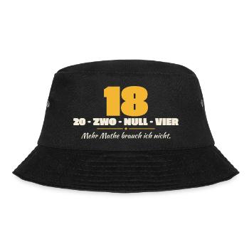 Skat Reizen 18 20 Zwo Null Vier Skatspieler Spruch - Bucket Hat - Schwarz - Vorne