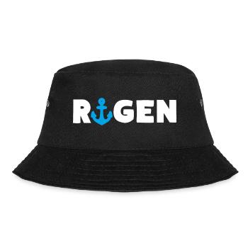 Ostseeinsel Rügen Anker - Bucket Hat - Schwarz - Vorne - Lela (165cm)