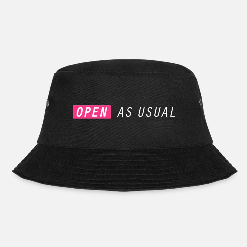 Open as usual ! - Bucket Hat - black