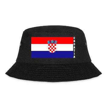 Kroatien Land Flagge Symbol Geschenk - Bucket Hat - Schwarz - Vorne - Lela (165cm)