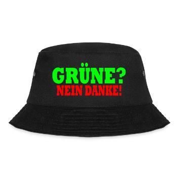grüne nein danke - Bucket Hat - Schwarz - Vorne - Lela (165cm)