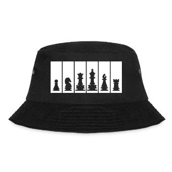 Chess Pieces Chess Player Chess Club Logo - Bucket Hat - black - Front - Lela (165cm)