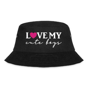Love my cute boys - Bucket Hat - black - Front - Lela (165cm)