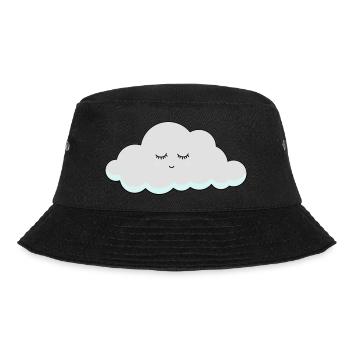 Schlaf Wolke mit Wimpern - Bucket Hat - Schwarz - Vorne - Lela (165cm)