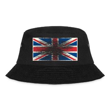 union jack flag, britain, washed i - Bucket Hat - black - Front - Lela (165cm)