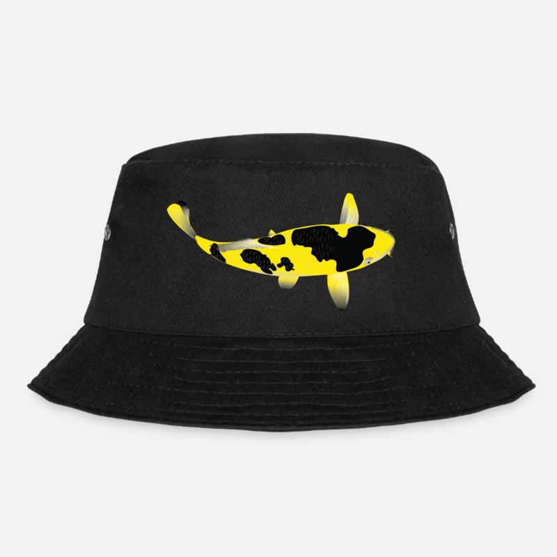Koi Carp - Yellow and Black - Bucket Hat - black