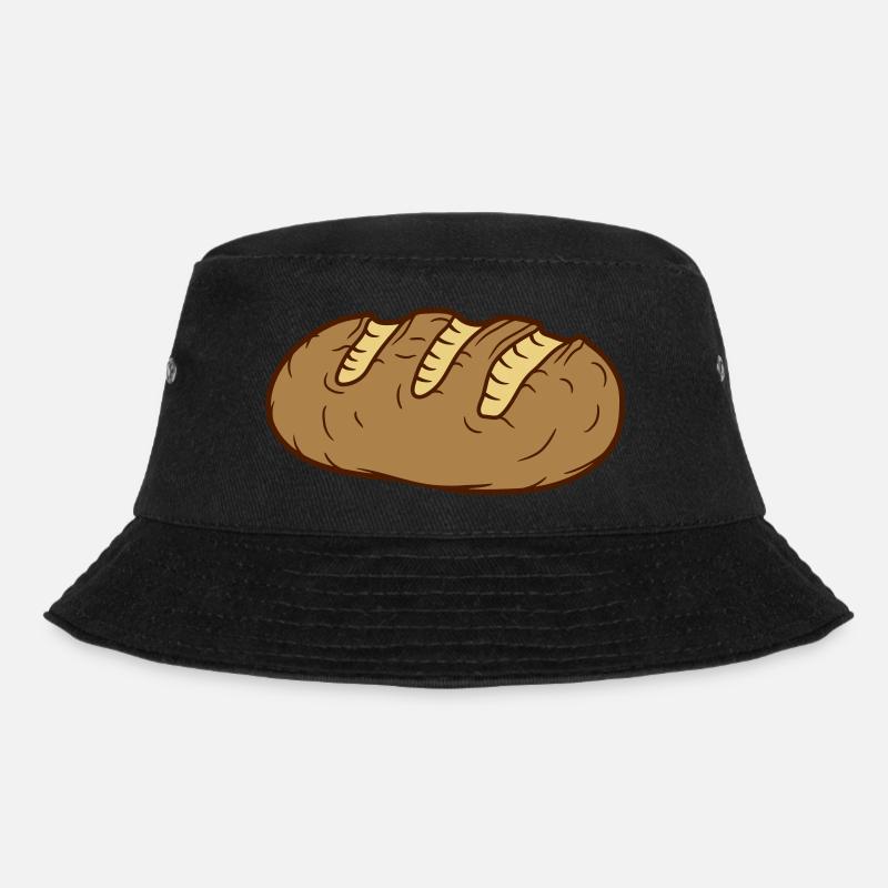 loaf bread slice hunger toast delicious baecker back - Bucket Hat - black