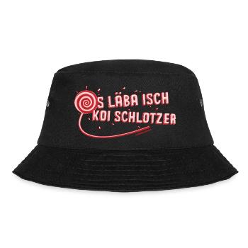 Das Leben ist kein Zuckerschlecken - Bucket Hat - Schwarz - Vorne - Lela (165cm)