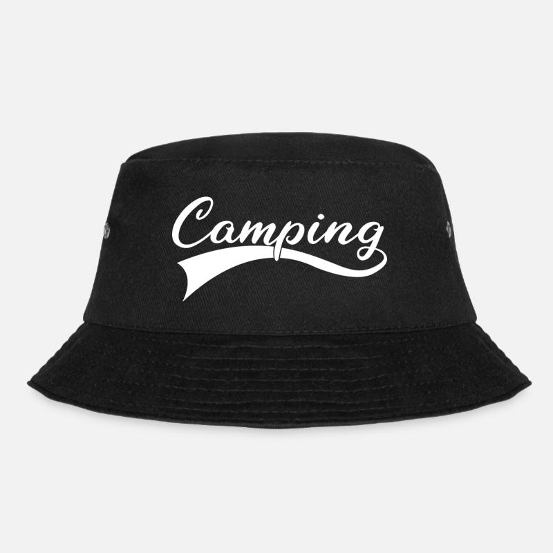 Adventure Camping Lettering - Bucket Hat - black